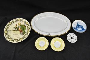 lot 257 image: Assortment of 6 Decorated Serving Plates, Royal Crown Derby, Rosenthal, Royal Doulton, Etc.