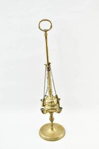 lot 408 image: Vintage Brass Whale Oil Lamp