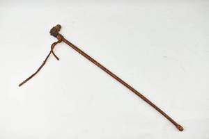 lot 395 image: Leather Wrapped Riding Crop with Horse Head