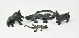 lot 394 image: 4 Small Metal Animal Figures