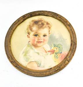 lot 329 image: Print of a Child with Duck Toy