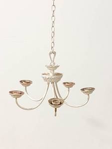 lot 354 image: White Painted Metal Candelabra Chandelier