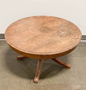 lot 393 image: Vintage Round Wood Side Table