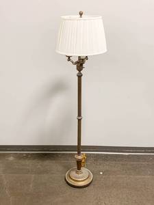 lot 297 image: Fluted Floor Lamp with Brass Finish