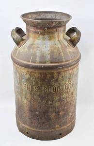 lot 38 image: Vintage Buhl Ells. Co-Op Cry. 49 Metal Milk Can