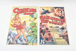 lot 432 image: Flash Gordon Movie Poster and Startling Comics Promotional Poster