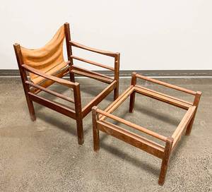 lot 4 image: Danish Mid-Century Lounge Chair & Ottoman