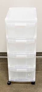 lot 385 image: Clear 4 Tier Rolling Drawer Organizer