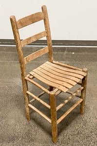 lot 387 image: Slatted Wood Side Chair