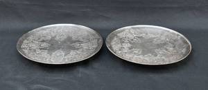 lot 81 image: 2 Barker Ellis Silver Company EPNS Ornate Footed Platters