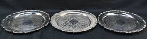 lot 87 image: 5 Oneida Etched Silver Plate Platters