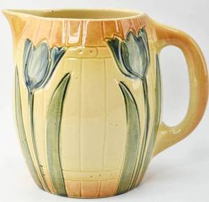 lot 245 image: Roseville Pottery Blue Tulip Pitcher
