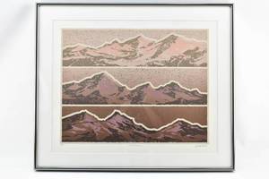lot 72 image: David Bird Rugged Peaks Silkscreen