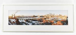 lot 61 image: Jerry Mathiason St. Anthony Falls from Pillsbury A Mill, Panoramic Landscape Archival Inkjet Photograph