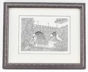 lot 132 image: Randall Peterson Birds Eye View Pointillism Print