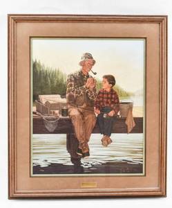 lot 136 image: Brent Benger The Fishing Lesson Print ed. 165999