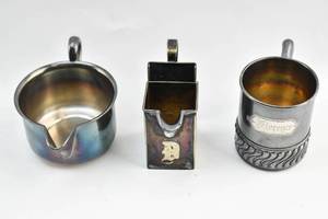 lot 349 image: 3 Small Silver Plate Vessels, Sheffield, Wilcox, Reed & Barton