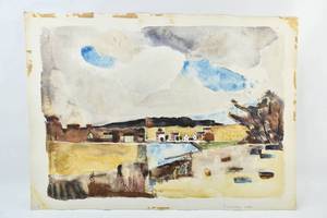 lot 25 image: Pond in Fall Watercolor Painting Signed Karl Mattern