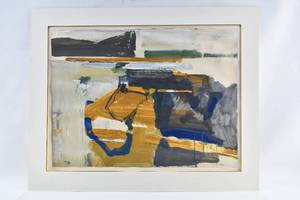 lot 59 image: High Point Oil on Paper Signed David Lund 1964