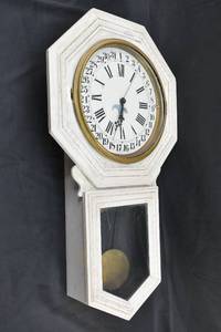 lot 158 image: White Painted William L. Gilbert Consort Wall Clock
