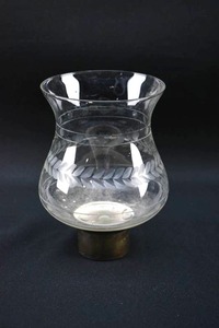 lot 251 image: Etched Glass Hurricane Shade
