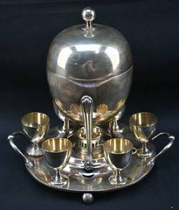 lot 174 image: Vintage Silver Plate Egg Coddler Set