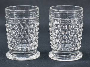 lot 204 image: Pair of Hobnail Shot Glasses
