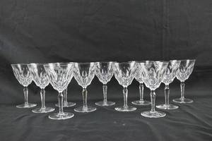 lot 210 image: Set of 11 Large Cut Glass Claret Goblets
