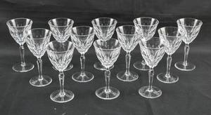 lot 212 image: Set of 12 Cut Glass Wine Goblets