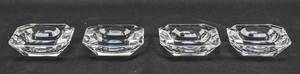 lot 218 image: 4 Val St. Lambert Clear Crystal Square Ashtrays