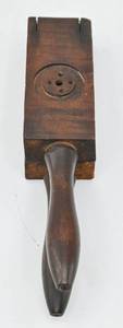 lot 309 image: Antique Primitive Hinged Wooden Juicer