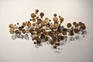 lot 1 image: Mid Century Modern Signed Curtis Jere Raindrops Metal Sculpture
