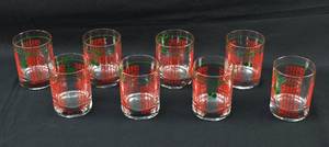 lot 97 image: Set of 8 Department 56 Christmas Sampler Lowball Glasses
