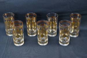 lot 110 image: Set of 7 George Briard Hawaiian Crown Tumbler Glasses