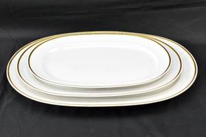 lot 113 image: 3 Vintage Oval Royal Copenhagen Tunna Nesting Platters