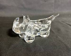 lot 183 image: Vintage Vannes-le-Chatel France Crystal Cat Trinket Dish