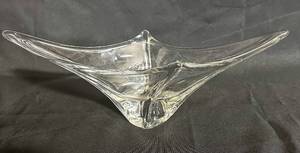 lot 11 image: Vintage Daum France Elongated Swallowtail Centerpiece Crystal Bowl