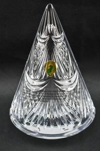 lot 12 image: Waterford Wedge Cut Christmas Tree Candle Votive