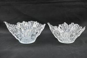 lot 124 image: Set of Scandinavian Style Icicle Clear Glass Bowls