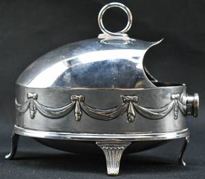 lot 48 image: 19th c. Henry Wilkinson & Co. Silver Plate Serving Spoon Heater
