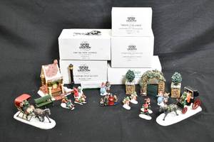 lot 120 image: Group of 5 Heritage Village Winter Themed Porcelain Statuettes