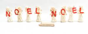 lot 146 image: Vintage Commodore Noel Angels Candle Holder - Two of Each Letter