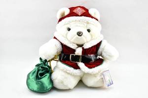 lot 28 image: 1998 Dayton Hudson Santa Bear with Sack of Presents and Flipbook