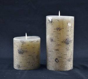 lot 213 image: Two Luminara Moving Flame Flameless Candles, Icy Birch Design