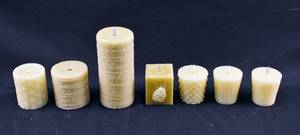 lot 217 image: Group of 7 Honey & Cream Colored Moving Flame Flameless Candles, Mostly Luminara