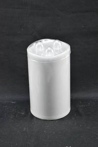 lot 233 image: Giant Luminara Grey Three-Wick Moving Flame Flameless Pillar Candle