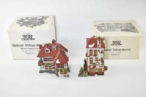 lot 116 image: 2 Heritage Village Collection Dickens Village Series Mr. Wickfield Solicitor & C. H. Watt Physician