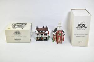 lot 118 image: 2 Heritage Village Collection New England Series Captains Cottage & Old North Church Sculpture