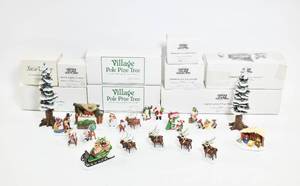 lot 121 image: Large Group of Heritage Village Christmas Themed Porcelain Statuettes