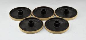 lot 245 image: 5 HomArt Black Painted Ceramic Candleholders
